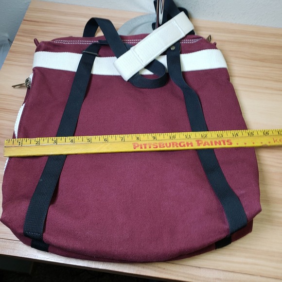 Kavu Canvas Tote Backpack Shoulder Bag Burgundy Gorpcore Beach Travel Outdoors - Picture 8 of 9